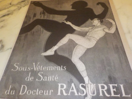 ANCIENNE  PUBLICITE SOUS VETEMENT DU DOCTEUR RASUREL 1920 - Pubblicitari