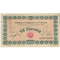 France, Saint-Dizier, 50 Centimes, 1916, SUP, Pirot:113-11 - Camera Di Commercio