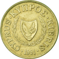 Monnaie, Chypre, 5 Cents, 1991, TTB, Nickel-brass, KM:55.3 - Chipre