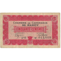 France, Nancy, 50 Centimes, 1920, TB, Pirot:87-1 - Camera Di Commercio
