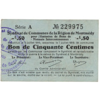 France, Montmedy, 50 Centimes, 1916, TTB+ - Cámara De Comercio