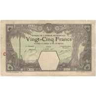 Billet, French West Africa, 25 Francs, 1925, 1925-07-09, KM:7Ba, TTB - Estados De Africa Occidental