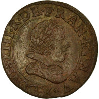 Monnaie, France, Louis XIII, Double Tournois, Buste Juvénile, 1627, Bordeaux - 1610-1643 Ludwig XIII. Der Gerechte