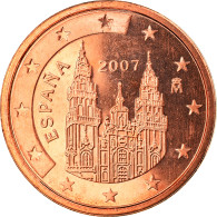 Espagne, 2 Euro Cent, 2007, Madrid, FDC, Copper Plated Steel, KM:1041 - España