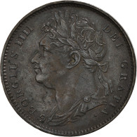 Monnaie, Grande-Bretagne, George IV, Farthing, 1822, TTB, Cuivre, KM:677 - B. 1 Farthing