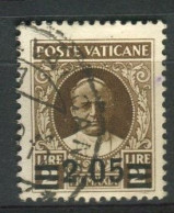 VATICANO 1934 PROVVISORIA 2,05 SU 2 L. USATO - Used Stamps