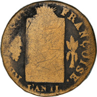 Monnaie, France, ½ Sol Aux Balances, 1/2 Sol, 1793, La Rochelle, B, Bronze - Other & Unclassified