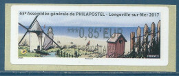 LISA 2 (ATM) LP ***0,85 EUR LETTRE PRIORITAIRE - 65ème AG De Philapostel - Longeville 2017 - 2010-... Illustrated Franking Labels