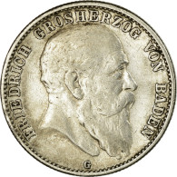 Etats Allemands, BADEN, Friedrich I, 2 Mark, 1905, Karlsruhe, Argent, TTB - Sonstige & Ohne Zuordnung