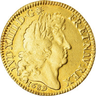 France, Louis XIV, Louis D'Or, Louis D'or à La Perruque, 1689, Paris - 1643-1715 Louis XIV Le Grand