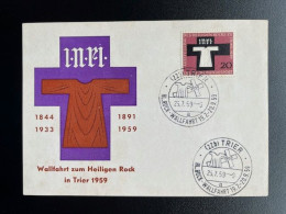 GERMANY 1959 MAXIMUM CARD HOLY COAT TRIER 25-07-1959 DUITSLAND DEUTSCHLAND - 1948-1960