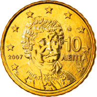 Grèce, 10 Euro Cent, 2007, Athènes, FDC, Laiton, KM:211 - Griechenland