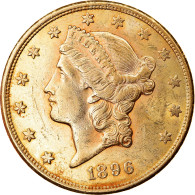 Monnaie, États-Unis, Liberty Head, $20, Double Eagle, 1896, U.S. Mint, San - 20$ - Double Eagles - 1877-1901: Coronet Head  (Testa Coronata)