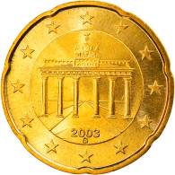 République Fédérale Allemande, 20 Euro Cent, 2003, Karlsruhe, FDC, Laiton - Allemagne