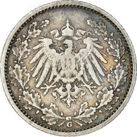 Monnaie, GERMANY - EMPIRE, 1/2 Mark, 1905, Karlsruhe, TTB, Argent, KM:17 - 1/2 Mark