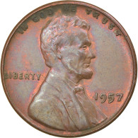 Monnaie, États-Unis, Lincoln Cent, Cent, 1957, U.S. Mint, Philadelphie, TB+ - 1856-1858: Flying Eagle (Aquila Volante)