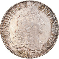 Monnaie, France, Louis XIV, 1/2 Écu Aux 8 L, 1/2 Ecu, 1691, Paris, TTB+ - 1643-1715 Louis XIV Le Grand