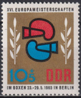 1965 DDR, ** Mi:DD 1100, Yt:DD 802,Europameisterschaften Im Boxen, Boxhandschuhe - Boxen