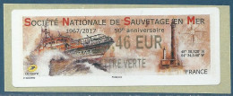 LISA 2 (ATM) LV ***1,46 EUR LETTRE VERTE - Société Nationale De Sauvetage En Mer - 50ème Anniversaire 2017 - 2010-... Abgebildete Automatenmarke