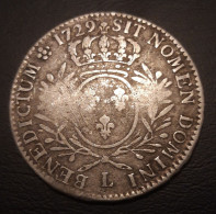 France - 1/2 écu Louis XV - 1729 L - 1715-1774 Luigi XV Il Beneamato