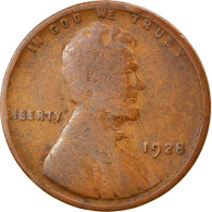 Monnaie, États-Unis, Lincoln Cent, Cent, 1928, U.S. Mint, Philadelphie, B+ - 1909-1958: Lincoln, Wheat Ears Reverse