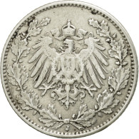 Monnaie, GERMANY - EMPIRE, 1/2 Mark, 1914, Hambourg, TB+, Argent, KM:17 - 1/2 Mark