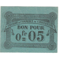 Billet, Algeria, 5 Centimes, Chambre De Commerce, 1915, 1915-10-12, TTB+ - Argelia