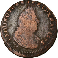 Monnaie, France, Louis XIV, Liard De France Au Buste âgé, Troisième Type - 1643-1715 Louis XIV The Great