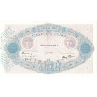 France, 500 Francs, Bleu Et Rose, 1939, J.3447351, SPL, Fayette:31.35, KM:88c - 500 F 1888-1940 ''Bleu Et Rose''