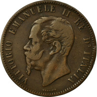 Monnaie, Italie, Vittorio Emanuele II, 10 Centesimi, 1863, TB+, Cuivre, KM:11.2 - 1861-1878 : Victor Emmanuel II