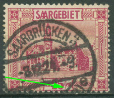 Saargebiet 1923 Neues Rathaus Mit Plattenfehler 100 I Gestempelt - Gebraucht