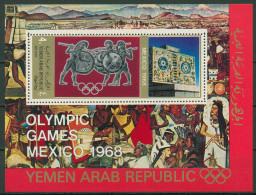 Jemen (Nordjemen) 1968 Olympiade Mexiko Block 76 Postfrisch (C19026) - Jemen