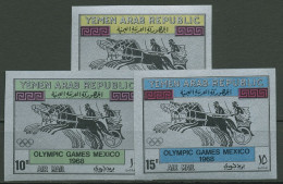Jemen (Nordjemen) 1968 Olympische Sommerspiele Mexiko 745/47 Postfrisch - Yemen
