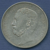 Baden Vereinstaler 1869, Großherzog Friedrich, J 85 S-ss (m3878) - Taler En Doppeltaler