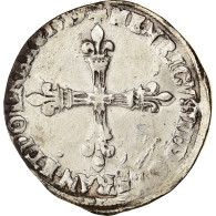 Monnaie, France, Henri III, 1/4 Ecu, 1589, Paris, TTB, Argent, Sombart:4662 - 1574-1589 Henri III