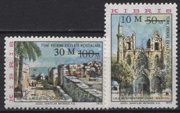 Türkisch-Zypern 1976 Freim. Mit Aufdruck Der Neuen Wertangabe 25/26 Postfrisch - Unused Stamps