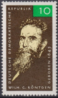 1965 DDR, ** Mi:DD 1096, Yt:DD 788, Wilhelm C. Röntgen (1845-1923) - Médecine