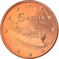 Grèce, 5 Euro Cent, 2002, Athènes, FDC, Copper Plated Steel, KM:183 - Grèce