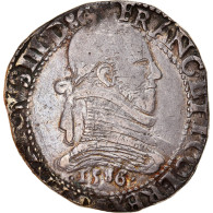 Monnaie, France, Henri III, Franc Au Col Plat, 1586, Bordeaux, TTB, Argent - 1574-1589 Hendrik III
