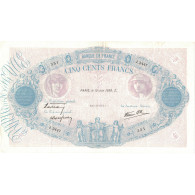 France, 500 Francs, Bleu Et Rose, 1939, J.3447351, SPL, Fayette:31.35, KM:88c - 500 F 1888-1940 ''Bleu Et Rose''