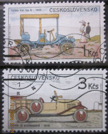 CZECHOSLOVAKIA 1988 ~ S.G. 2919 + 2921, ~ HISTORIC MOTOR CARS. ~ VFU #03216 - Used Stamps