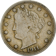 Monnaie, États-Unis, Liberty Nickel, 5 Cents, 1911, U.S. Mint, Philadelphie - 1883-1913: Liberty (Libertà)