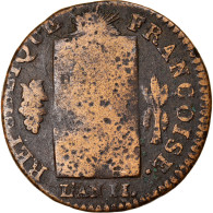 Monnaie, France, ½ Sol Aux Balances, 1/2 Sol, 1793, La Rochelle, B+, Bronze - Autres & Non Classés