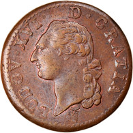 Monnaie, France, Louis XVI, Sol Ou Sou, Sol, 1791, Bordeaux, TTB+, Cuivre - 1774-1791 Luigi XVI