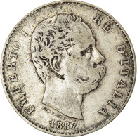 Monnaie, Italie, Umberto I, Lira, 1887, Milan, TB, Argent, KM:24.2 - 1878-1900 : Umberto I