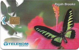 Malaysia - Telekom Malaysia (chip) - Butterflies - Rajah Brooke, Chip Siemens S5, 10RM, Used - Malasia