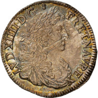 Monnaie, France, Louis XIV, 1/2 Écu Juvénile, 3e Poinçon, 1/2 Ecu, 1673 - 1643-1715 Luis XIV El Rey Sol