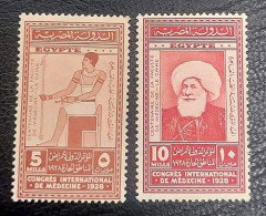 Kingdom Of Egypt 1928, Medical Congress, Mi 141-2, MLH - Unused Stamps