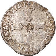 Monnaie, France, Henri IV, 1/4 Ecu, 1603, Bayonne, TB+, Argent, Duplessy:1224 - 1589-1610 Hendrik IV