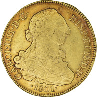 Chili, Carlos IV, 8 Escudos, 1801, Santiago, Or, TTB, KM:54 - Chili